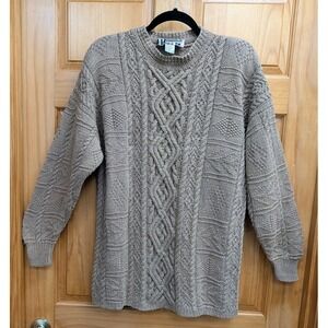 Vintage Authentic Forenza Women's Large Sweater Beige Long Sleeves Pullover Top